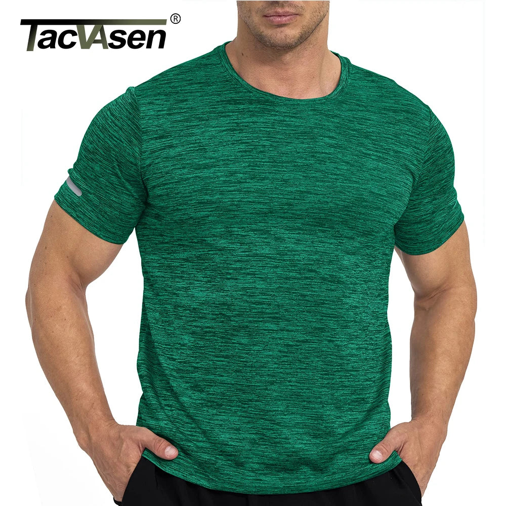 TACVASEN Quick Dry Summer T-shirts W/ Reflective Stripe