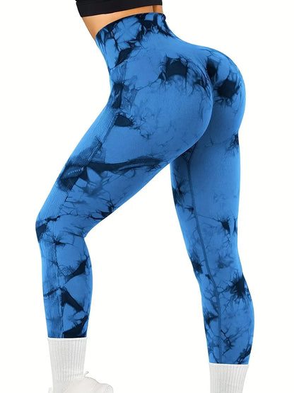 Women's Tie-Dye Seamless Peach Butt High Waist Butt Pants Stretch Fitness Yoga Pants