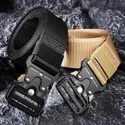 Men Belt Army Outdoor Hunting Tactical Multi-FunctiCombat Survival High Quality Marine Corps Canvas Combat Survival High Quality Marine Corps Canvas for Nylon Male Luxury