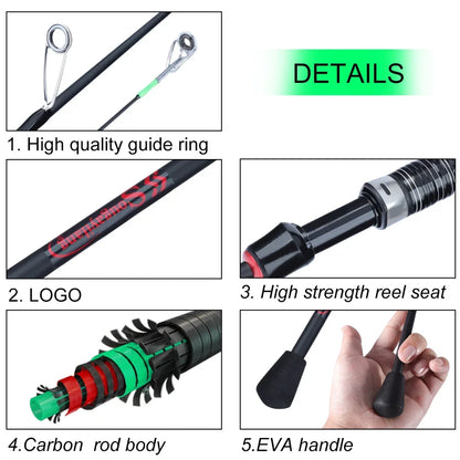 Sougayilang UltraLight Spinning Fishing Rod - Versatile Sizes, Carbon Fiber, EVA Handle