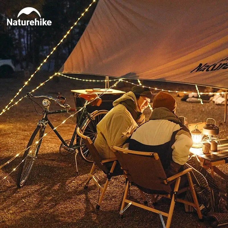 Naturehike 10m Camping String Light Ip44 Waterproof 8 Modes Atmosphere Party Lighting Warning String Lamp Outdoor Tent Lantern