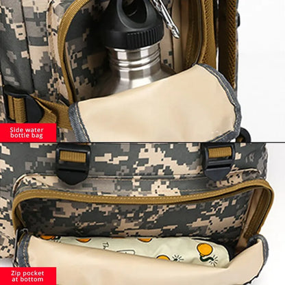 Camouflage Military Backpack: Large, Waterproof, Ideal for Men's Outdoor Adventures
