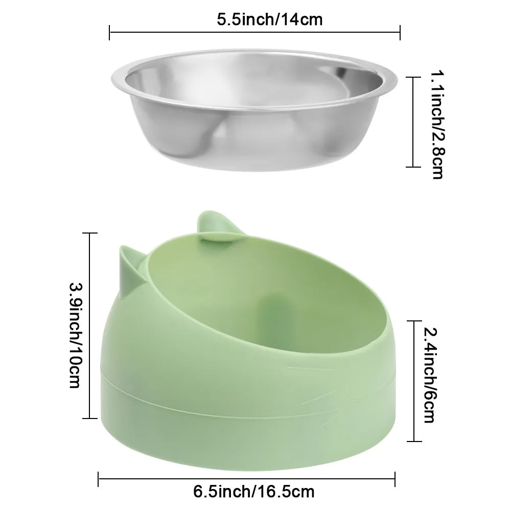 Cute Cat Dog Bowl Stainless Steel Fall-resistant Food Bowl
