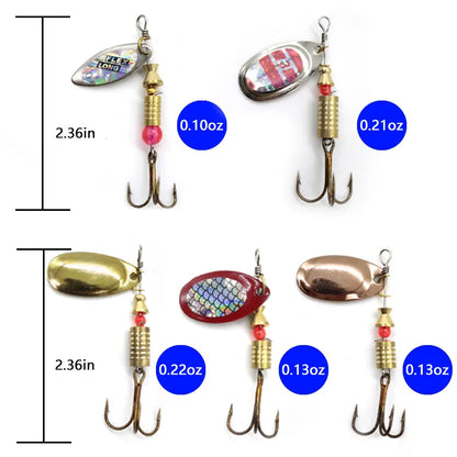 "10-Piece Metal Spoon Spinner Fishing Lure Set for Pike Wobbling"